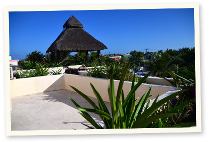 Casa Azul Del Caribe, rooftop garden with 360 degree panoramic views.